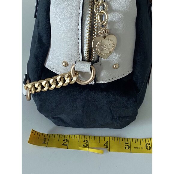 Juicy Couture The Key To Juicy Satchel Crossbody Liquorice Velvet Charm NEW - Picture 14 of 16